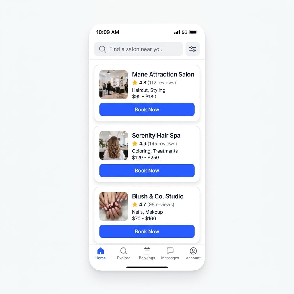 SalonQ Home — Browse and discover salons